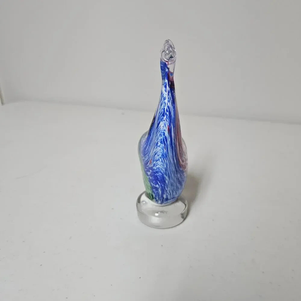 Arte Murano Lavorazione Bird~Controled Bubble Multicolored Art Glass-Italy